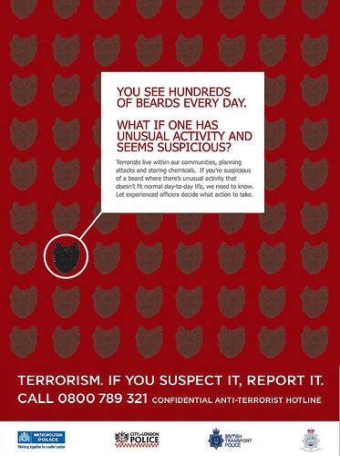 Terrorists have beards! Not, it's true.